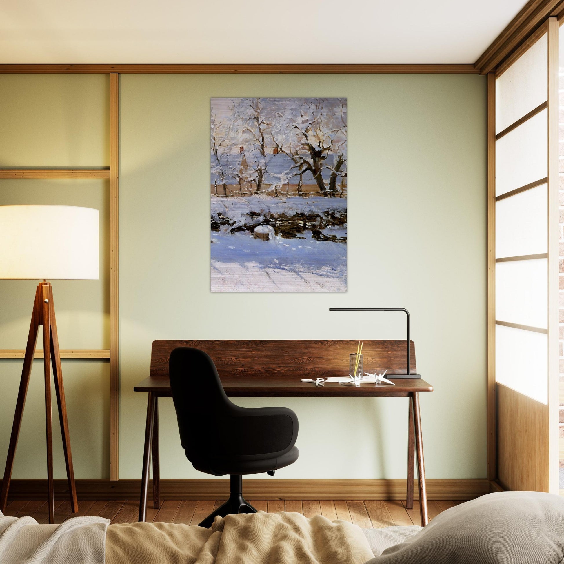 The Magpie - claude monet Brushed Aluminum Print - 70x100 cm / 28x40 inches | claude monet Aluminum Print | claude monet Prints