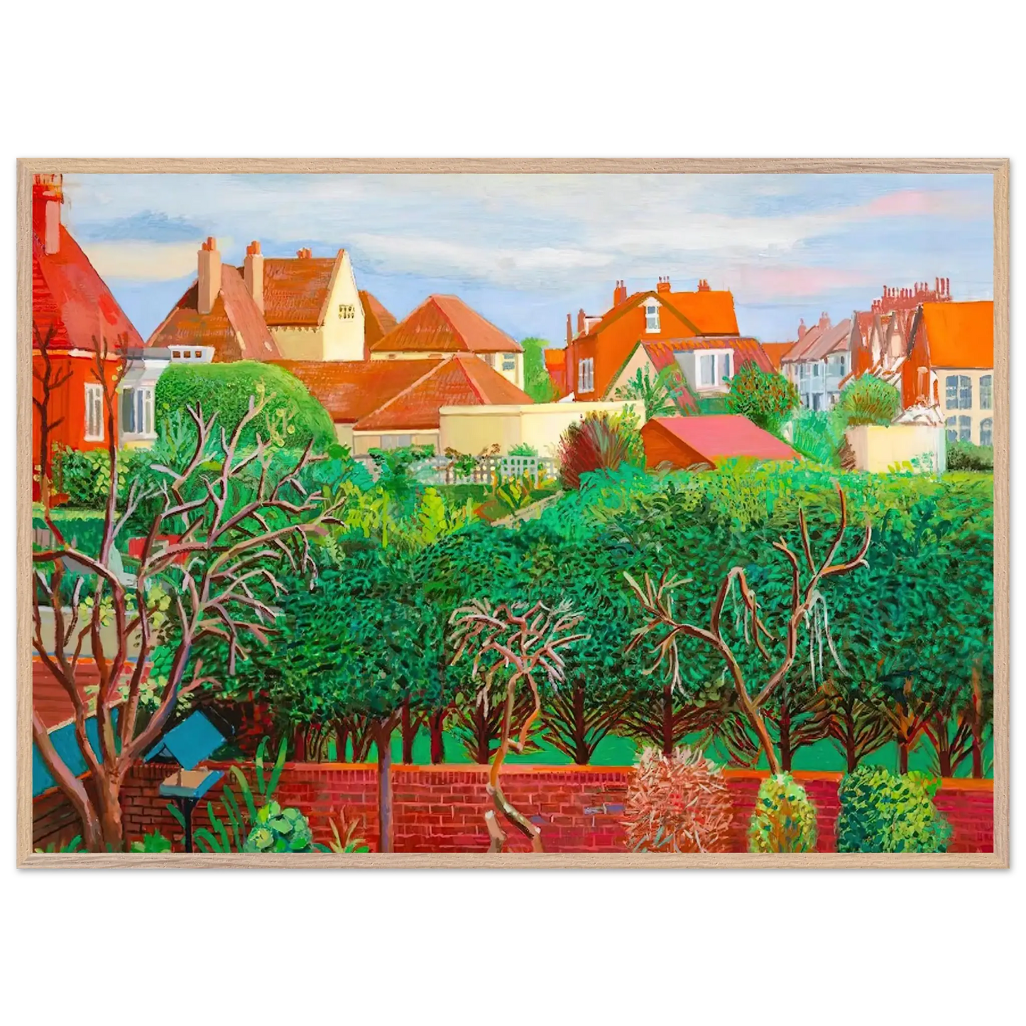 David Hockney - David Hockney Wall art - A3 (29.7 x 42  cm) - Premium Wooden Framed Poster With Fine Art Paper - Wood frame