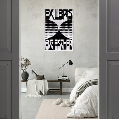 BOOKPLATE B G ESCHER BEER - MC Escher Brushed Aluminum Print - 70x100 cm / 28x40 inches | MC Escher Aluminum Print | MC Escher Prints | Maurits Cornelis Escher Prints