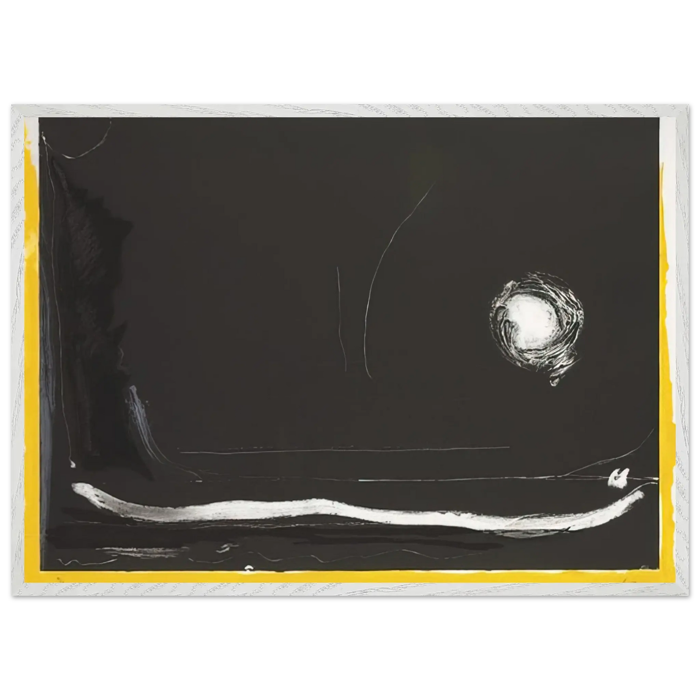 Helen Frankenthaler - Yellow Jack - 1985 Wall art - A2 (42 x 59.4  cm) - Premium Wooden Framed Poster With Fine Art Paper - White frame