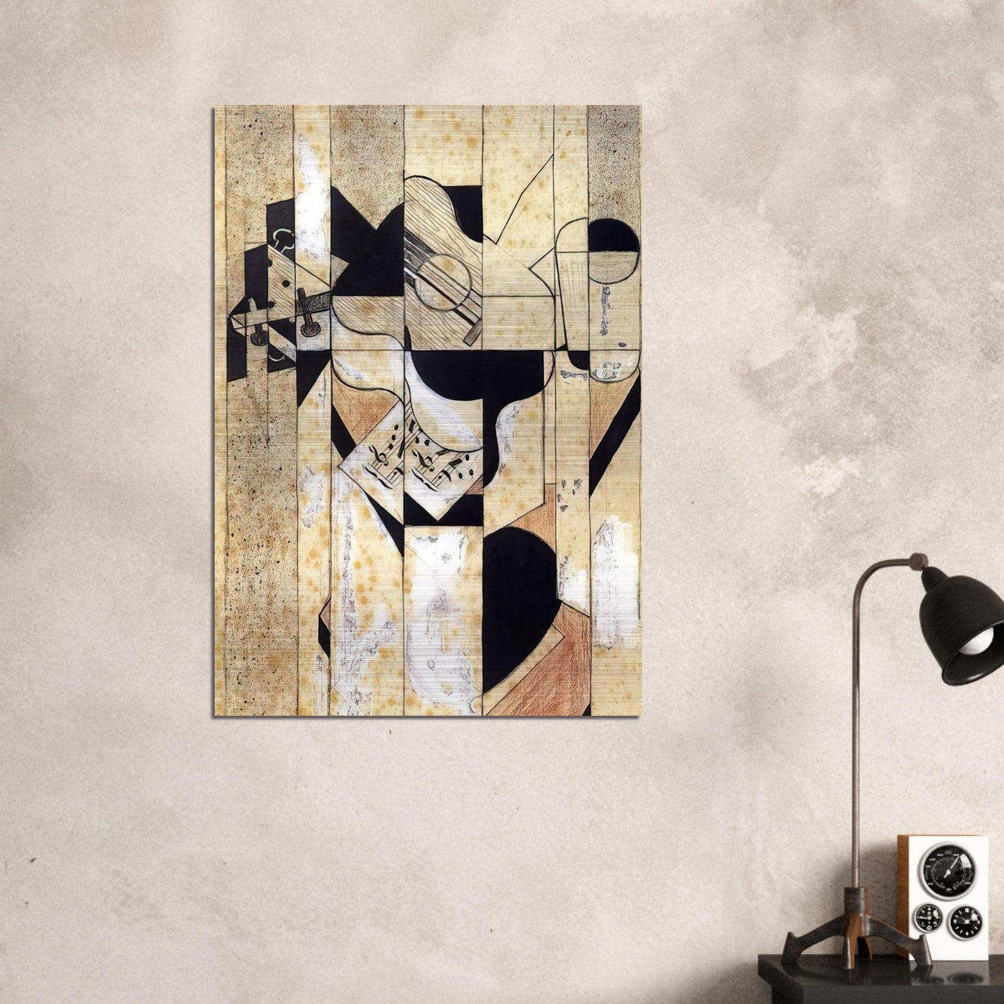 GUITAR AND GLASS 1912 - Juan Gris Brushed Aluminum Print - 70x100 cm / 28x40 inches | Juan Gris Aluminum Print | Juan Gris Prints