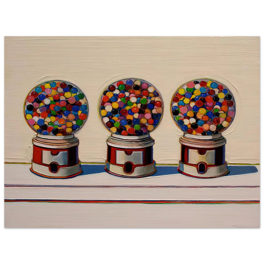 Wayne Thiebaud - Three Machines - 1963 Wall Art - 21x29.7 cm / 8x12" - Fine Art Poster - -