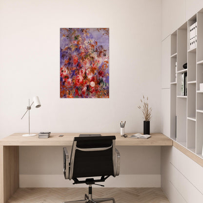 Roses By The Window - Pierre-Auguste Renoir Brushed Aluminum Print - 70x100 cm / 28x40 inches | Pierre-Auguste Renoir Aluminum Print | Pierre-Auguste Renoir Prints