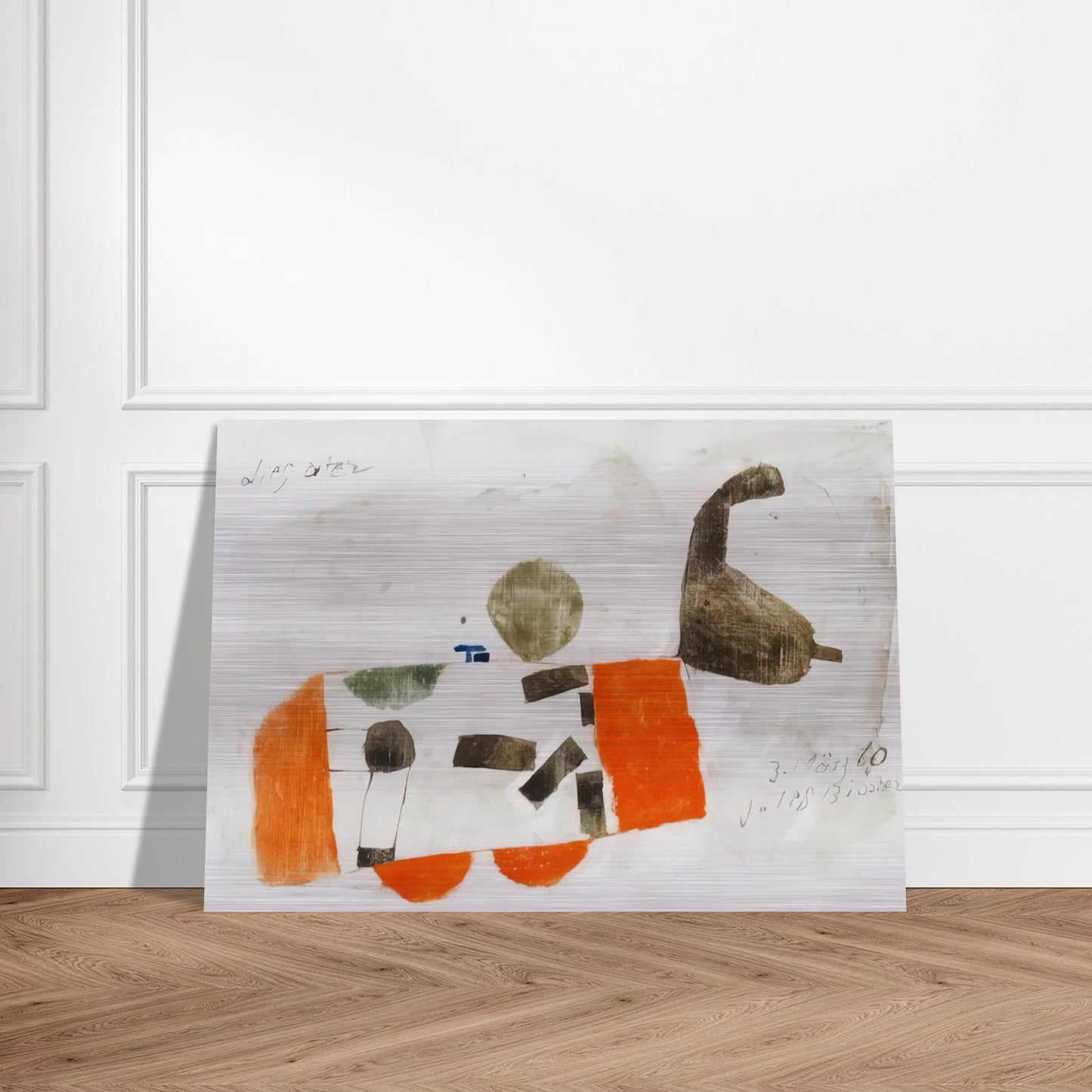Komposition 3. März 60 - 1960 - Julius Bissier Brushed Aluminum Print - 70x100 cm / 28x40 inches | Julius Bissier Aluminum Print | Julius Bissier Prints