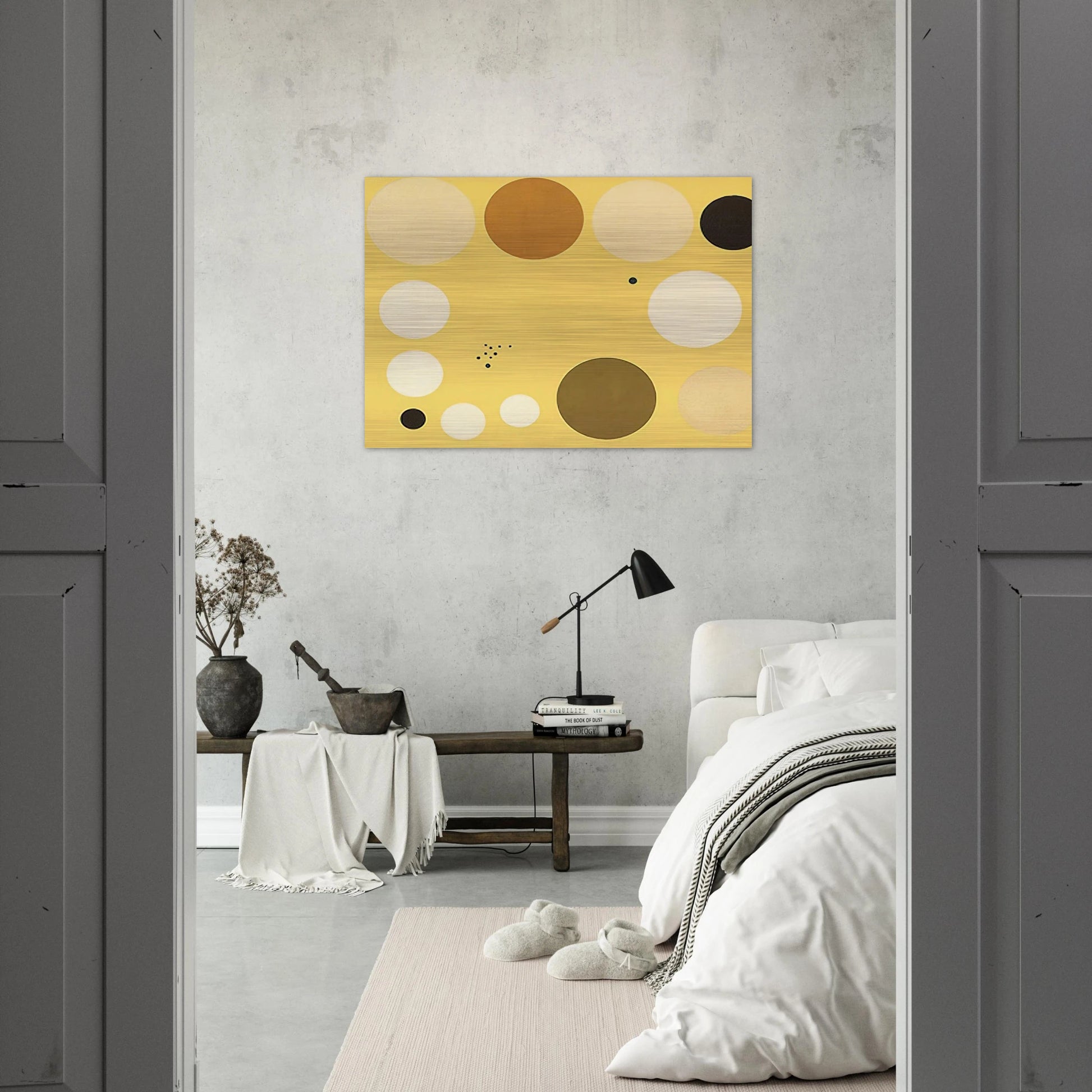 Carta celeste en amarillo n° 1 - 1953 1 - Lolo Soldevilla Brushed Aluminum Print - 70x100 cm / 28x40 inches | Lolo Soldevilla Aluminum Print | Lolo Soldevilla Prints