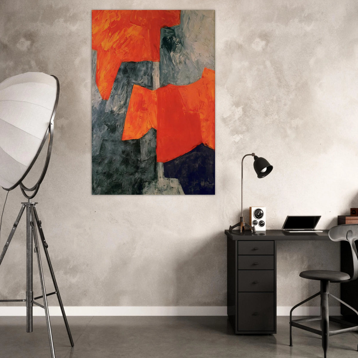 Composition grise et rouge - 1964 - Serge Poliakoff Art Prints - 100x150 cm / 40x60″ inches | Serge Poliakoff Poster | Serge Poliakoff Prints