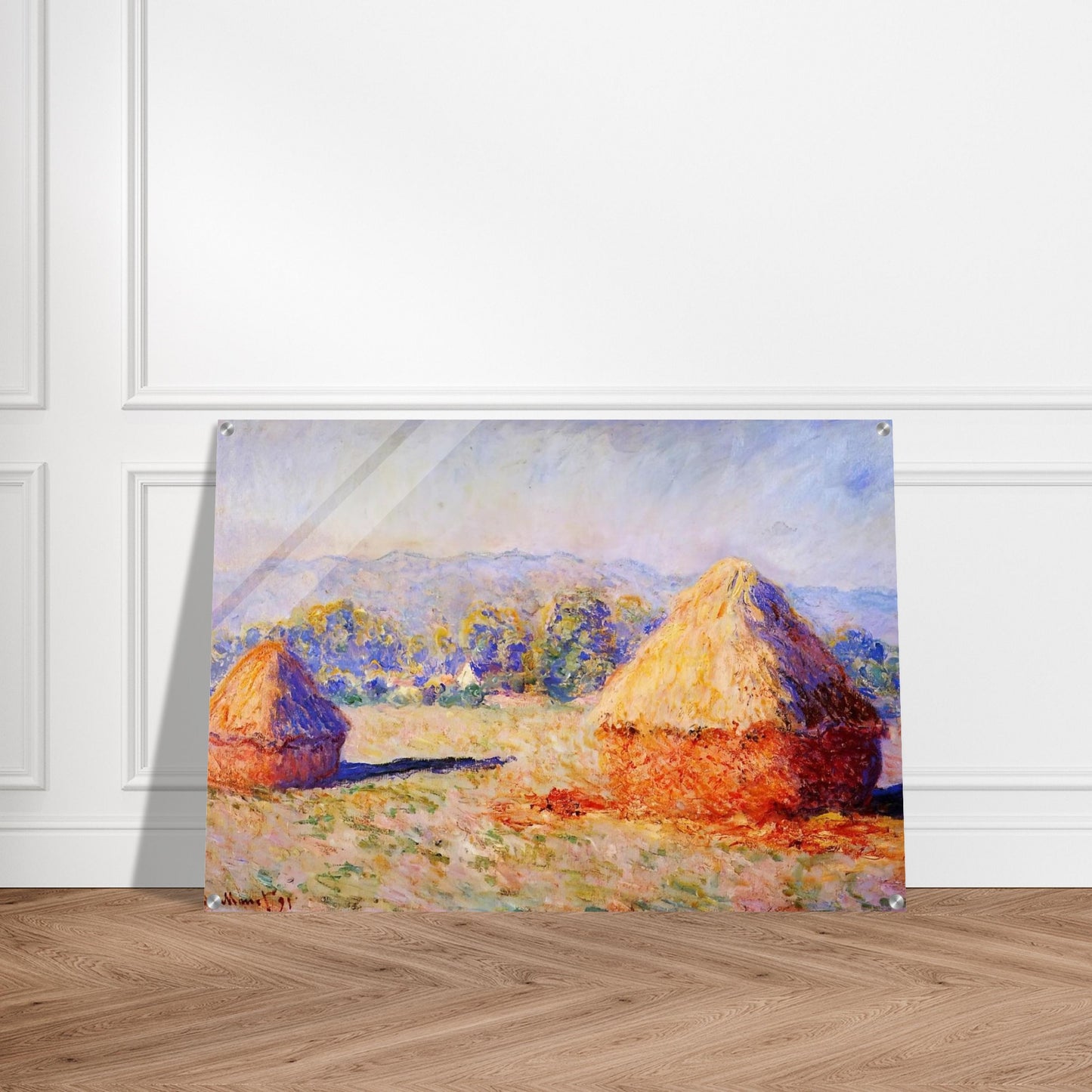 Grainstacks in the Sunlight, Morning Effect - claude monet Acrylic Print - 70x100 cm / 28x40″ inches