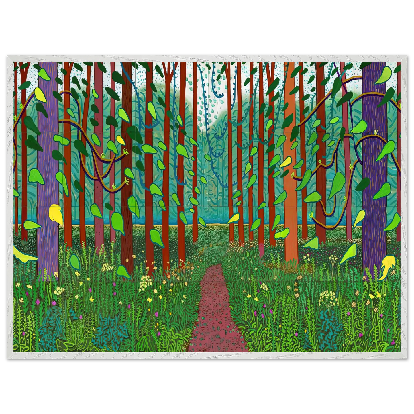 David Hockney - David Hockney Wall art - 15x20 cm / 6x8 inches - Premium Wooden Framed Poster With Fine Art Paper-canvas - White frame