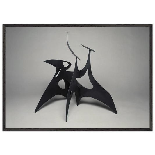 MUCH PIERCED 1947 - Alexander Calder 70x100 cm / 28x40 inches Framed Art Print – Black Wooden Frame