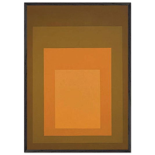 HOMAGE TO THE SQUARE AUTUMN CLIMAX 1963 - Josef Albers 70x100 cm / 28x40 inches Framed Art Print – Black Wooden Frame