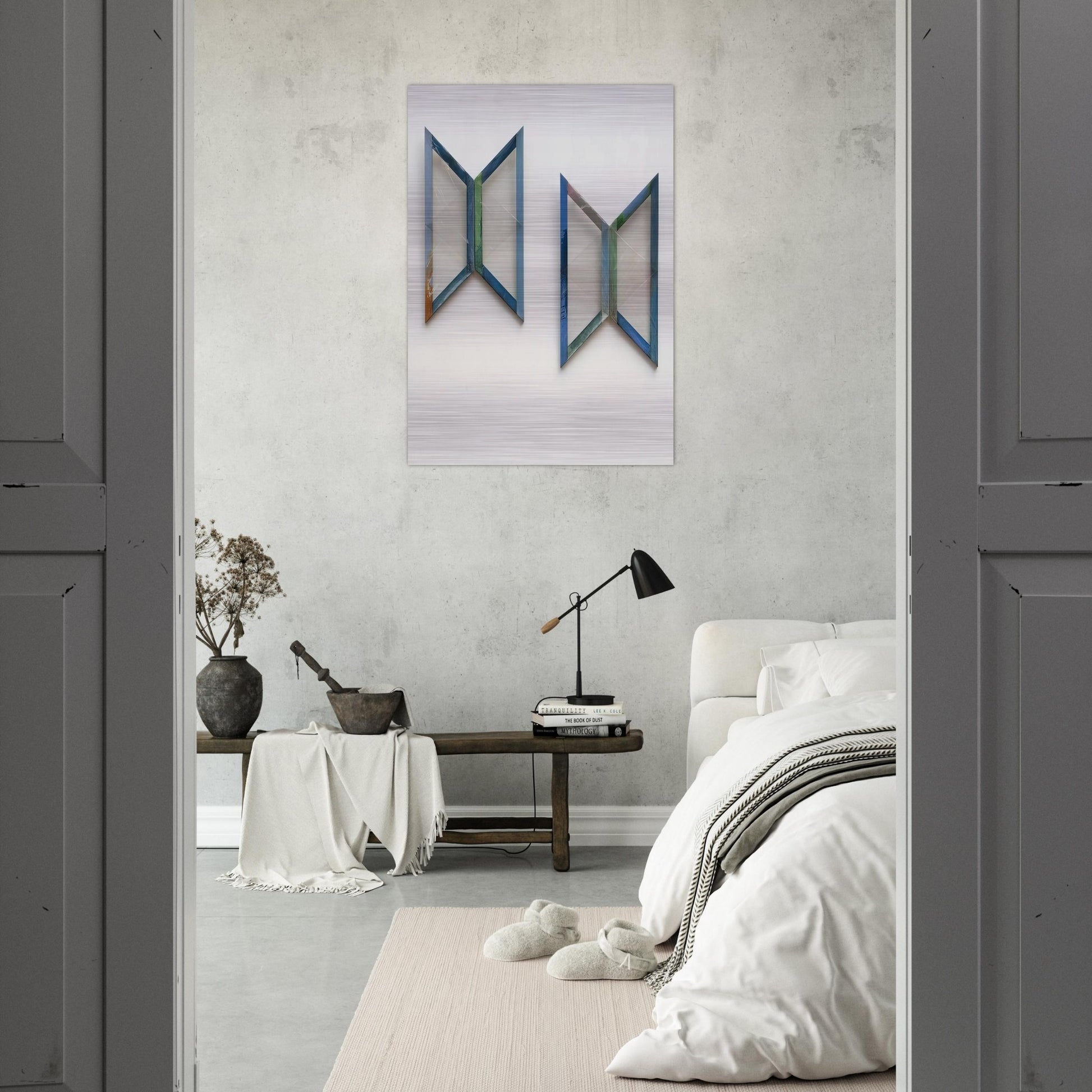 Quattro trapezi azzurri - 1978 - Carla Accardi Brushed Aluminum Print - 70x100 cm / 28x40 inches | Carla Accardi Aluminum Print | Carla Accardi Prints