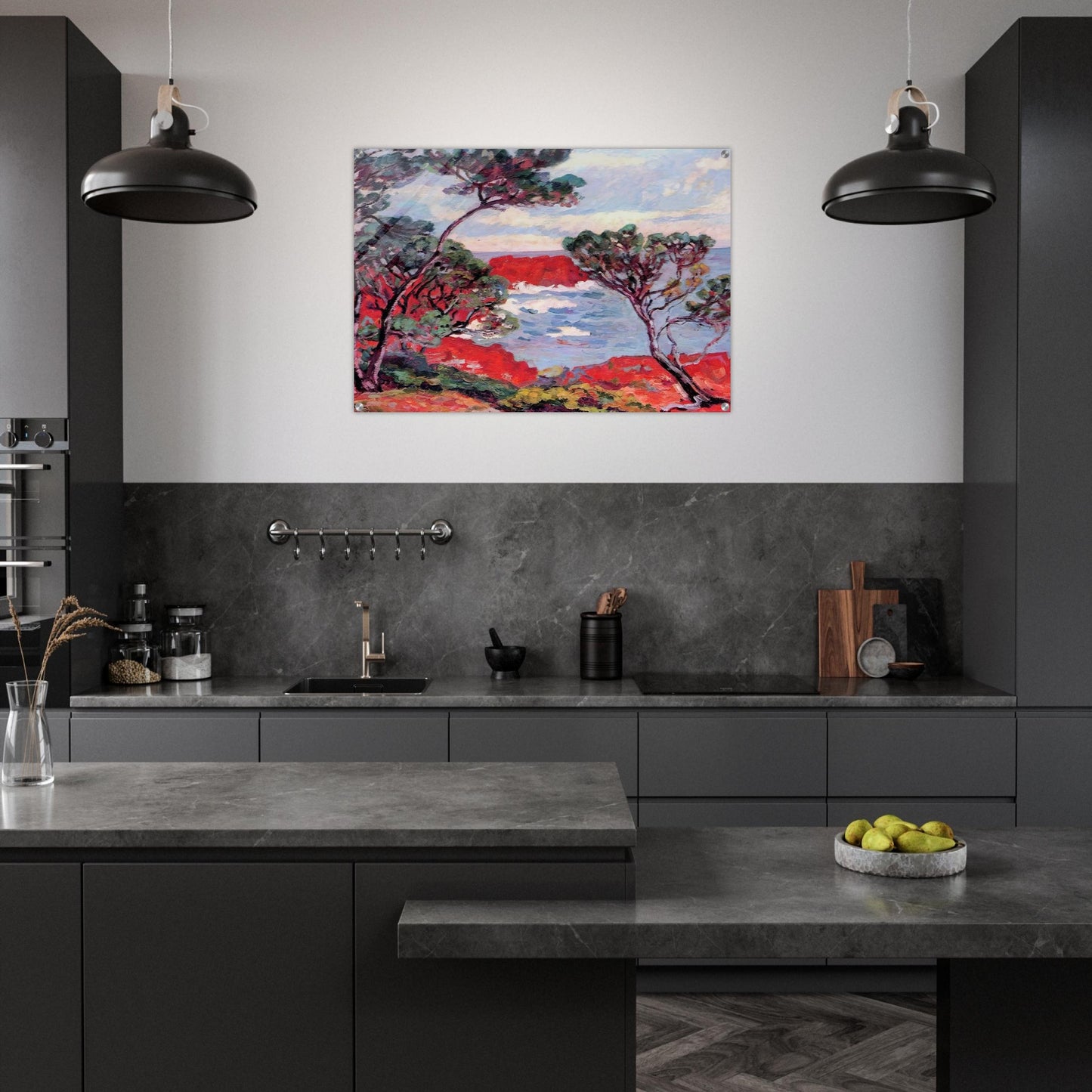 Les rochers rouges - 1894 - Armand Guillaumin Acrylic Print - 70x100 cm / 28x40″ inches | Armand Guillaumin Wall Art | Armand Guillaumin Prints