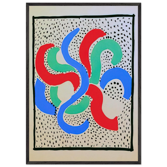 COMPOSITION 28 - Sonia Delaunay 70x100 cm / 28x40 inches Framed Art Print – Black Wooden Frame