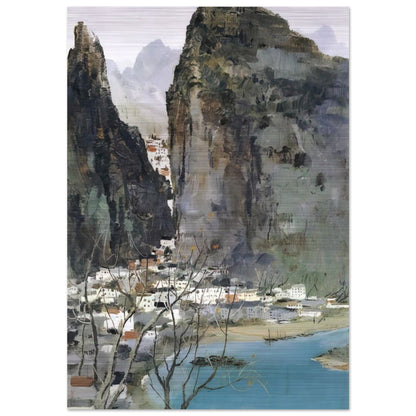 Scenery of Guilin - 1973 - Wu Guanzhong Brushed Aluminum Print - 70x100 cm / 28x40 inches | Wu Guanzhong Aluminum Print | Wu Guanzhong Prints