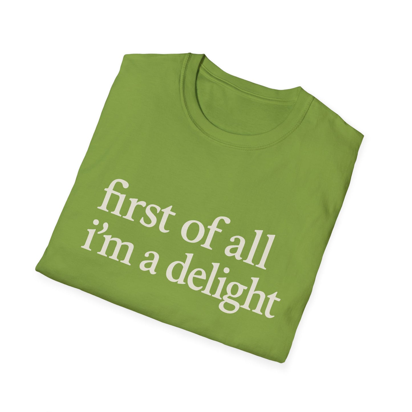 Camiseta "Primero que nada soy un deleite", camiseta con cita divertida para mujer, camiseta con frase atrevida, regalo gráfico ingenioso para la mejor amiga