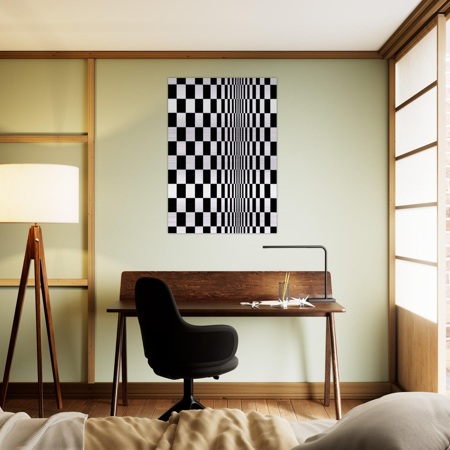 MOVEMENT IN SQUARES 1961 - Bridget Riley Brushed Aluminum Print - 70x100 cm / 28x40 inches | Bridget Riley Aluminum Print | Bridget Riley Prints
