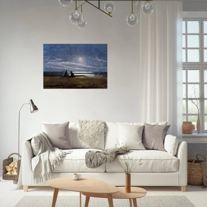 MOONLIGHT - Winslow Homer Brushed Aluminum Print - 70x100 cm / 28x40 inches | Winslow Homer Aluminum Print | Winslow Homer Prints