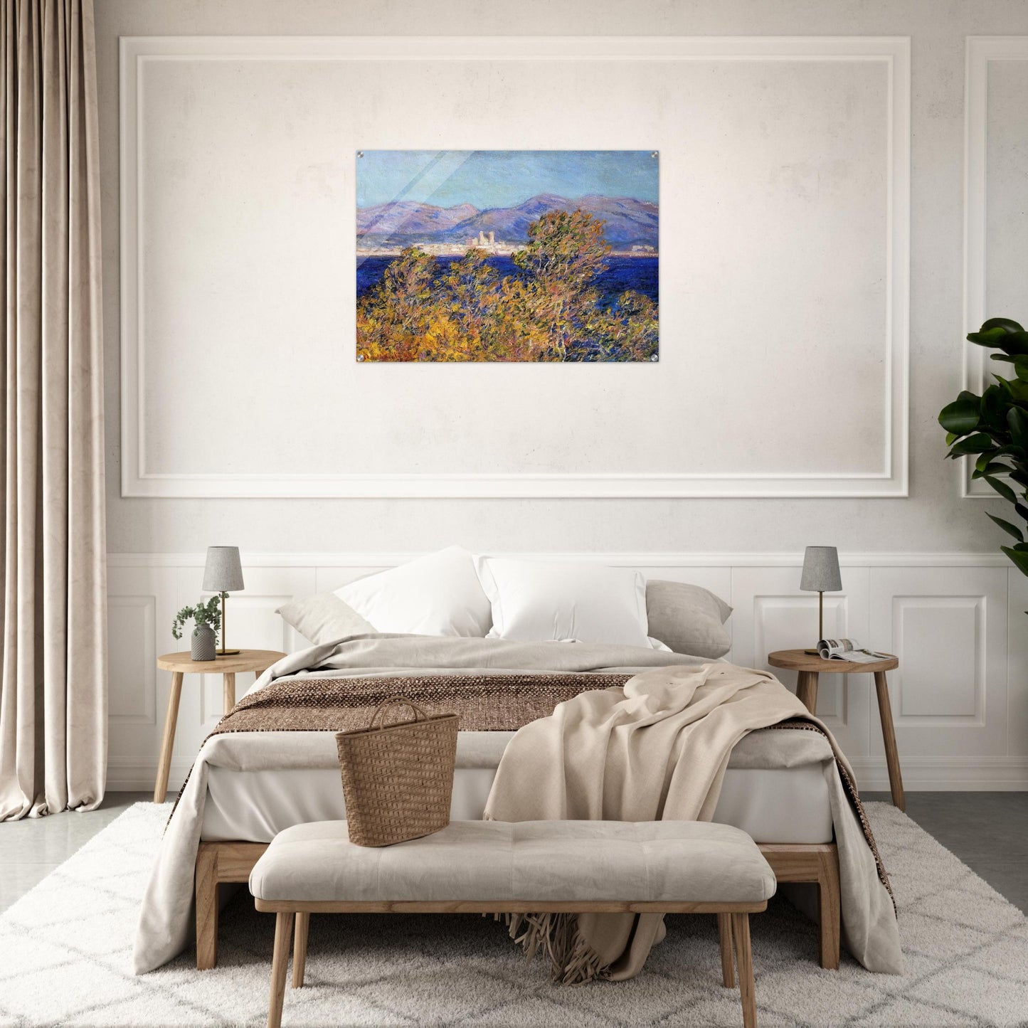 Antibes Seen from the Cape, Mistral Wind - claude monet Acrylic Print - 70x100 cm / 28x40″ inches | claude monet Wall Art | claude monet Prints