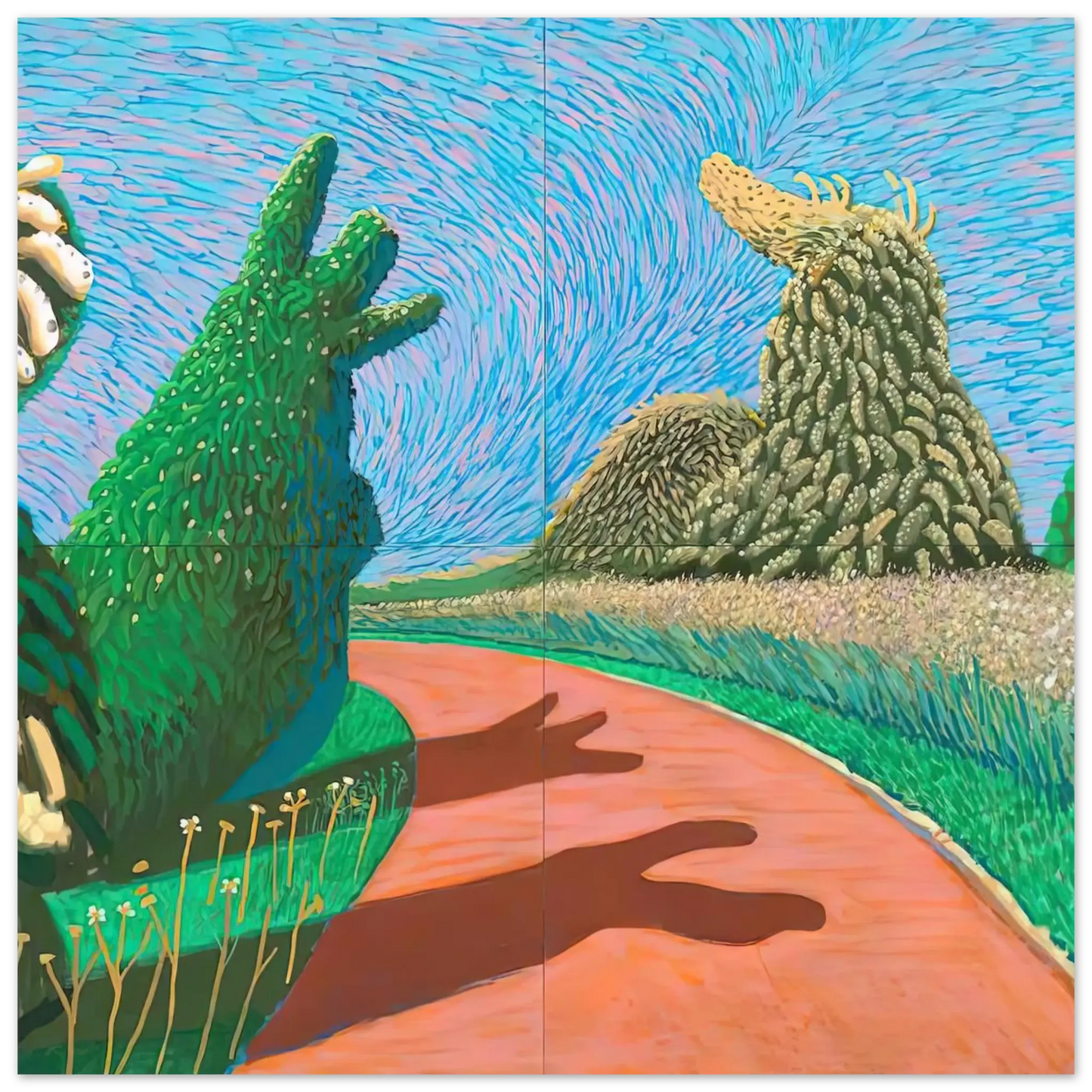 David Hockney - David Hockney Wall art - 60x90 cm / 24x36 Inches - Premium Wooden Framed Poster With Fine Art Paper - Wood frame