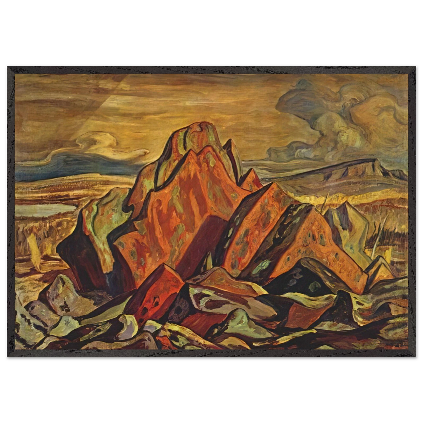 Hills at Great Bear Lake - 1953 - AY Jackson 70x100 cm / 28x40 inches Framed Art Print – Black Wooden Frame
