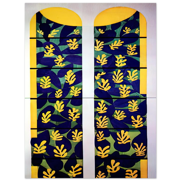 Henri Matisse - TREE OF LIFE STAINED GLASS BEHIND THE ALTAR IN THE CHAPEL OF THE ROSARY AT VENCE 1951  75x100 cm / 30x40inches Fine Art Poster