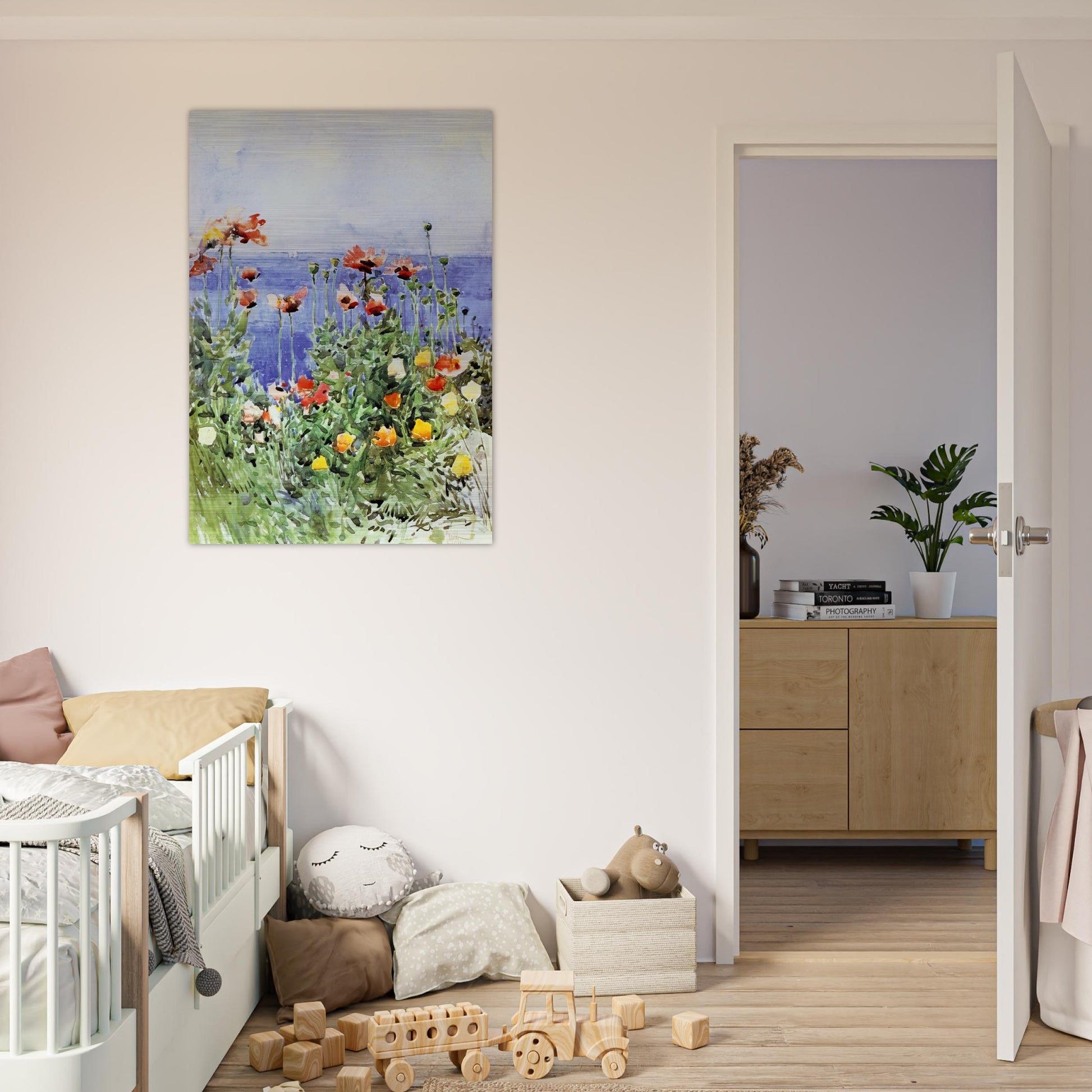 Poppies, Isles of Shoals 02 - Childe Hassam Brushed Aluminum Print - 70x100 cm / 28x40 inches | Childe Hassam Aluminum Print | Childe Hassam Prints