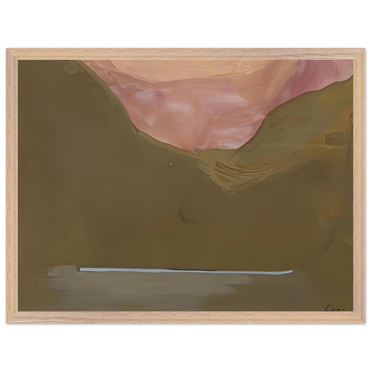 Helen Frankenthaler - Burnt Norton, 1972- Wall Art - 21x29.7 cm / 8x12" - Premium Wooden Framed Poster With Fine Art Paper-canvas - Wood frame