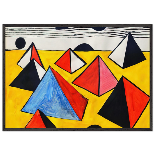 PYRAMIDS 1975 - Alexander Calder 70x100 cm / 28x40 inches Framed Art Print – Black Wooden Frame