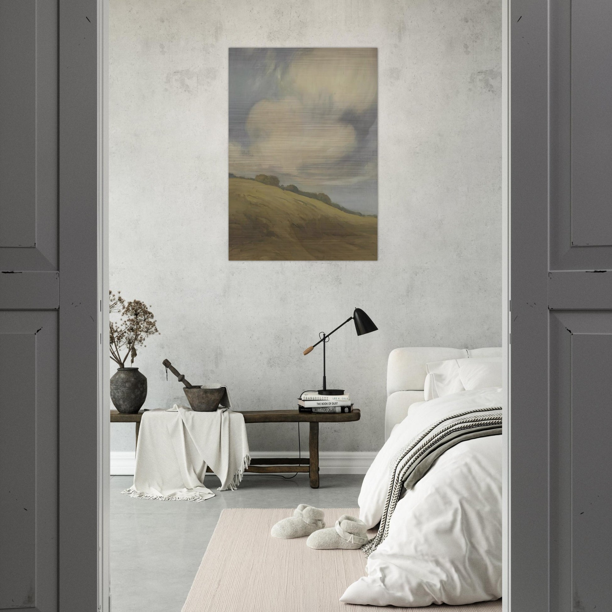 Clouds over a California hillside - Tonalism - Xavier Martinez Brushed Aluminum Print - 70x100 cm / 28x40 inches | Xavier Martinez Aluminum Print | Xavier Martinez Prints