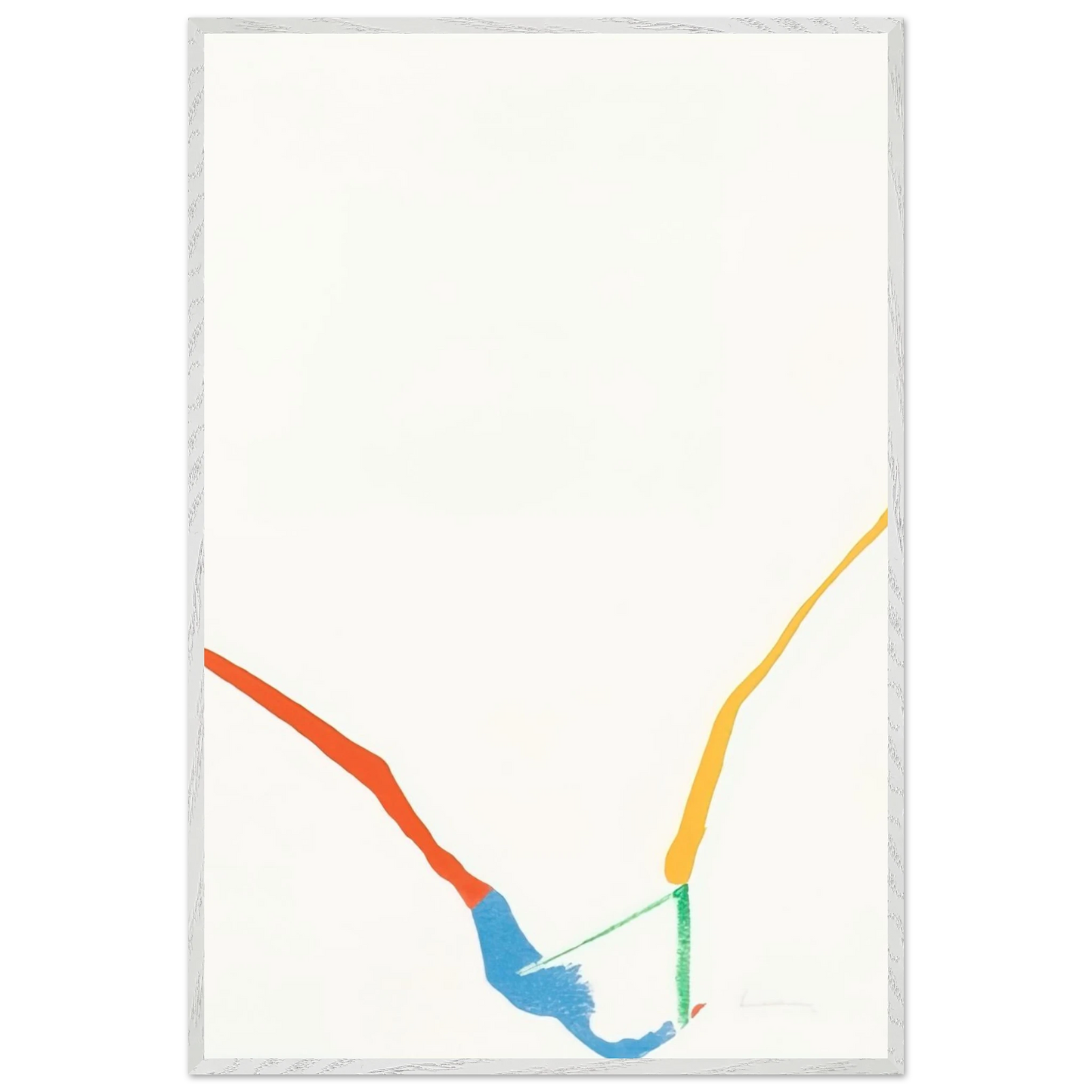 Helen Frankenthaler - What Red Lines Can Do - 1970 Wall art - 30x45 cm / 12x18 inches - Premium Wooden Framed Poster With Fine Art Paper-canvas - White frame
