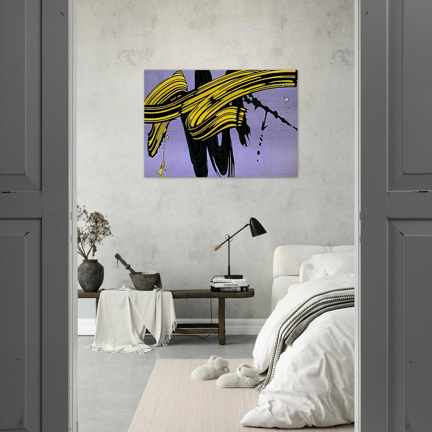 YELLOW AND GREEN BRUSHSTROKES 1966 - Roy Lichtenstein Brushed Aluminum Print - 70x100 cm / 28x40 inches | Roy Lichtenstein Aluminum Print | Roy Lichtenstein Prints