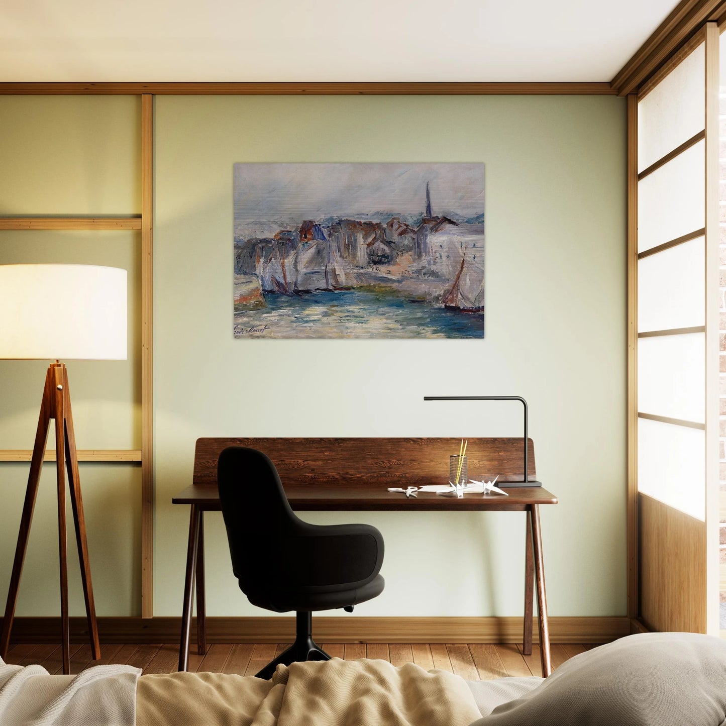 Boats in the Port of Honfleur - claude monet Brushed Aluminum Print - 70x100 cm / 28x40 inches | claude monet Aluminum Print | claude monet Prints