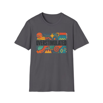 Camiseta "Sobreestimulada" para mamá | Camiseta divertida para mamá cansada | Ropa "Weirdcore" | Camiseta humorística de la generación Z | Camiseta "Agotada pero estética"