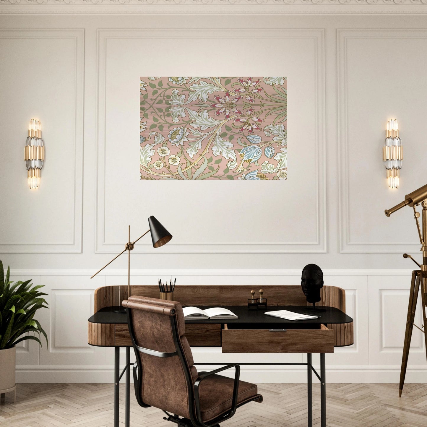 WALLPAPER HYACINTH PATTERN 480 1917 - William Morris Brushed Aluminum Print - 70x100 cm / 28x40 inches | William Morris Aluminum Print | William Morris Prints