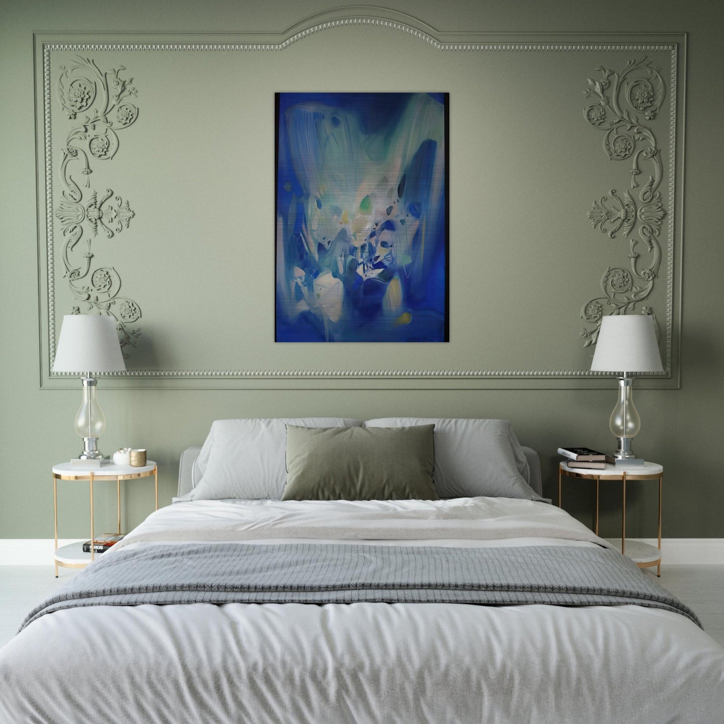DOMINANT BLEU 1990 - Chu teh Chun Brushed Aluminum Print - 70x100 cm / 28x40 inches | Chu teh Chun Aluminum Print | Chu teh Chun Prints