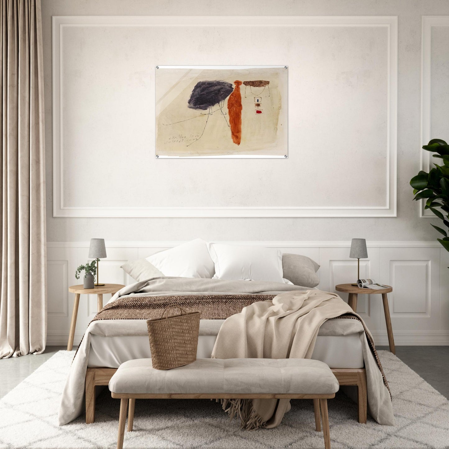 Komposition - 1959 - Julius Bissier Acrylic Print - 70x100 cm / 28x40″ inches