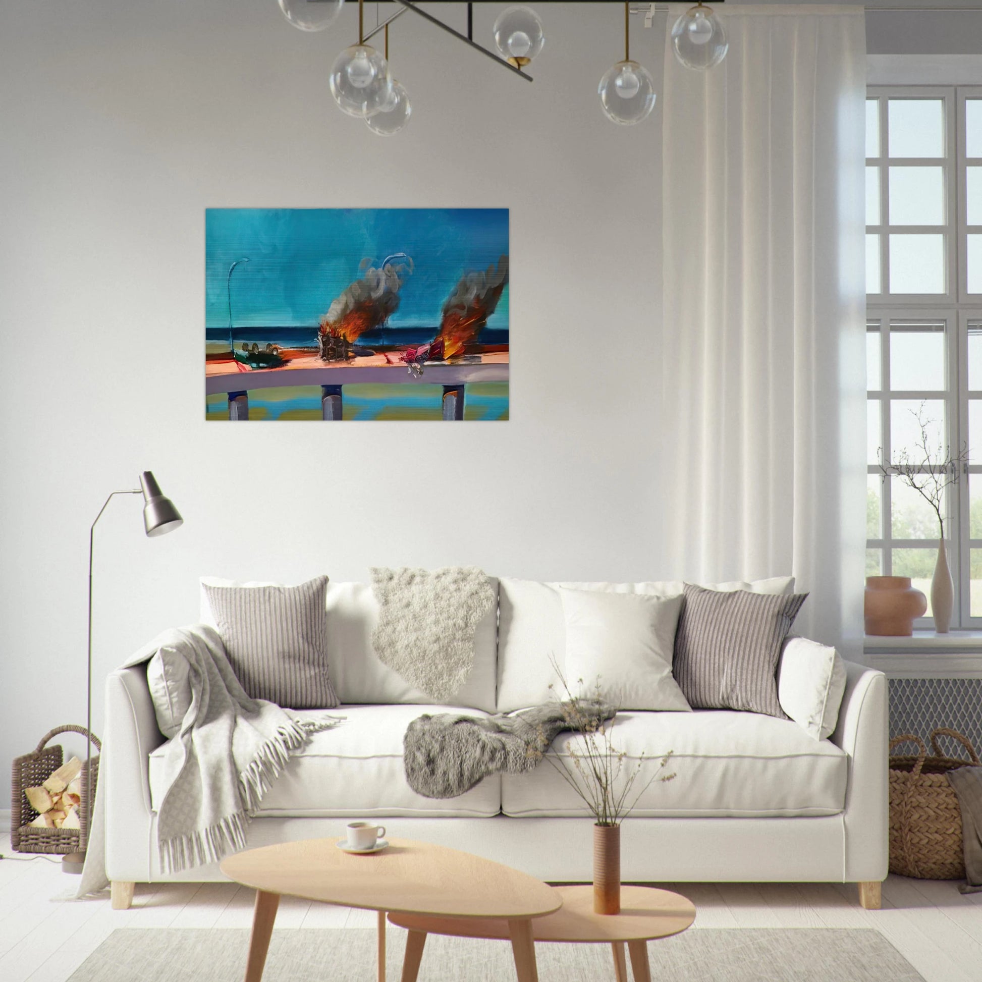 Longo Crash - 1982 - Carlos Almaraz Brushed Aluminum Print - 70x100 cm / 28x40 inches | Carlos Almaraz Aluminum Print | Carlos Almaraz Prints
