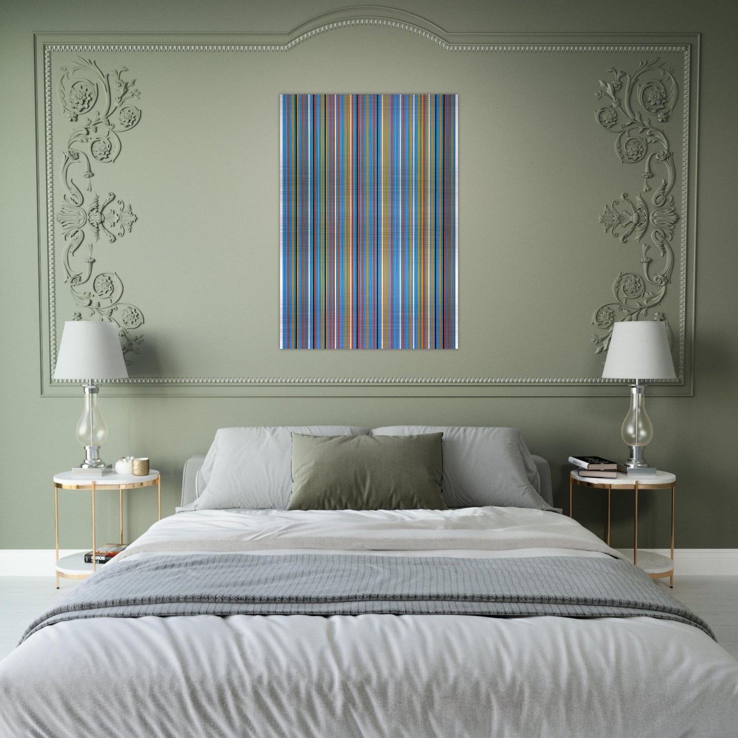 BIG BLUE 1982 - Bridget Riley Brushed Aluminum Print - 70x100 cm / 28x40 inches | Bridget Riley Aluminum Print | Bridget Riley Prints