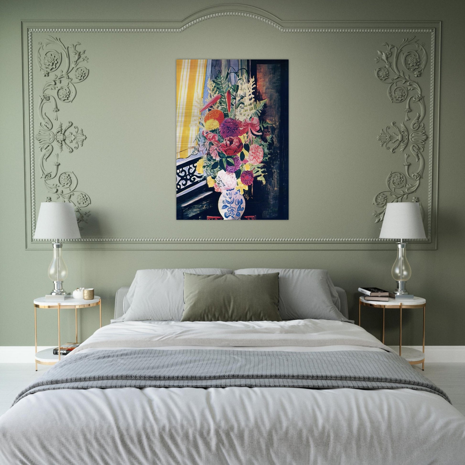 BOUQUET OF VARIOUS FLOWERS 1927 - Moise Kisling Brushed Aluminum Print - 70x100 cm / 28x40 inches | Moise Kisling Aluminum Print | Moise Kisling Prints