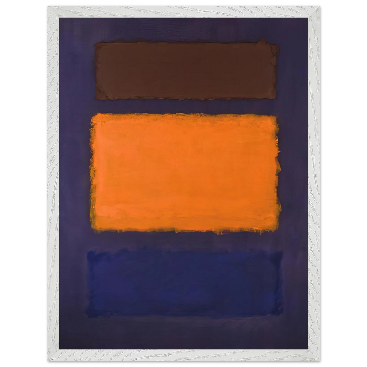 Mark Rothko - Brown, Orange, Blue on Maroon - c.1963  United States Wall Art - 30x40 cm / 12x16 inches - Premium Wooden Framed Poster With Fine Art Paper-canvas - White frame