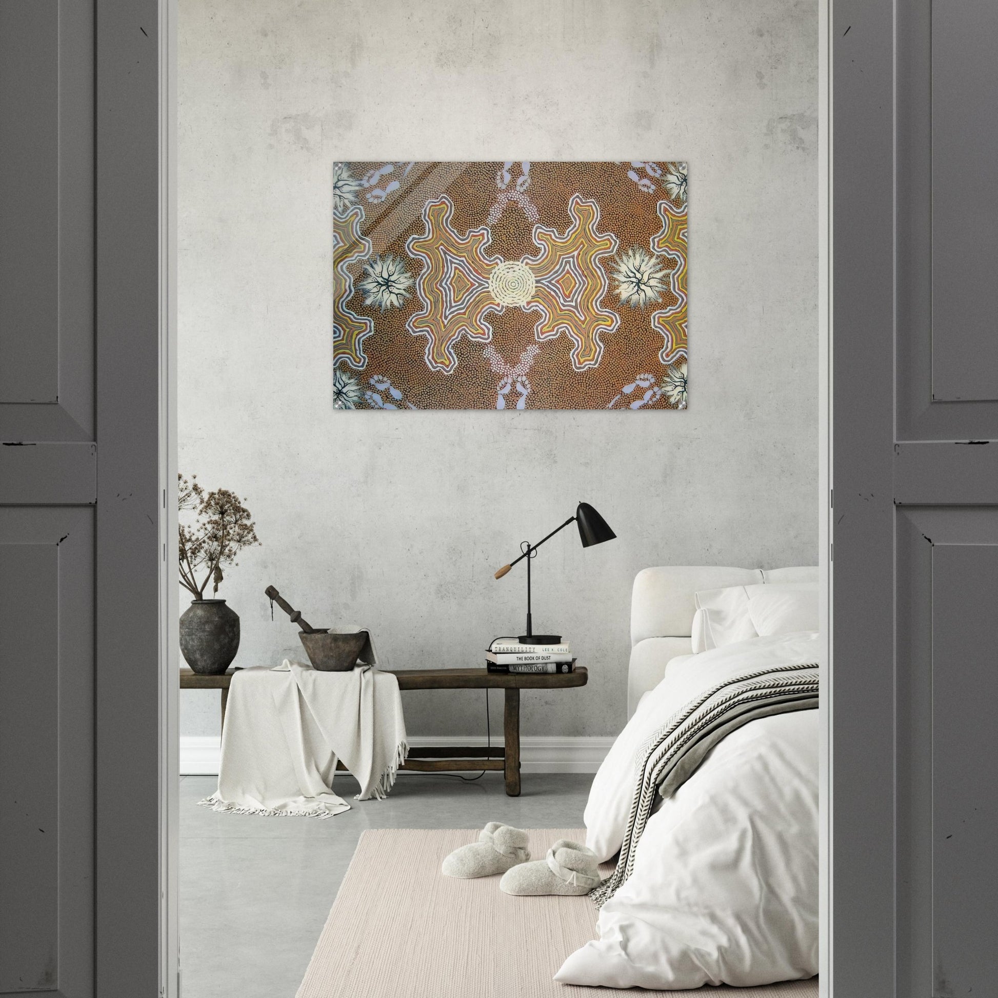 Men's Dreaming - 1994 - Clifford Possum Tjapaltjarri Acrylic Print - 70x100 cm / 28x40″ inches