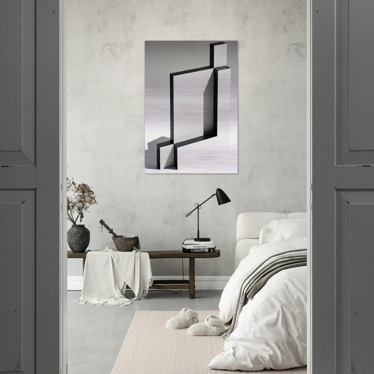 White and Black Sculpture - 1965 - Lygia Pape Brushed Aluminum Print - 70x100 cm / 28x40 inches | Lygia Pape Aluminum Print | Lygia Pape Prints