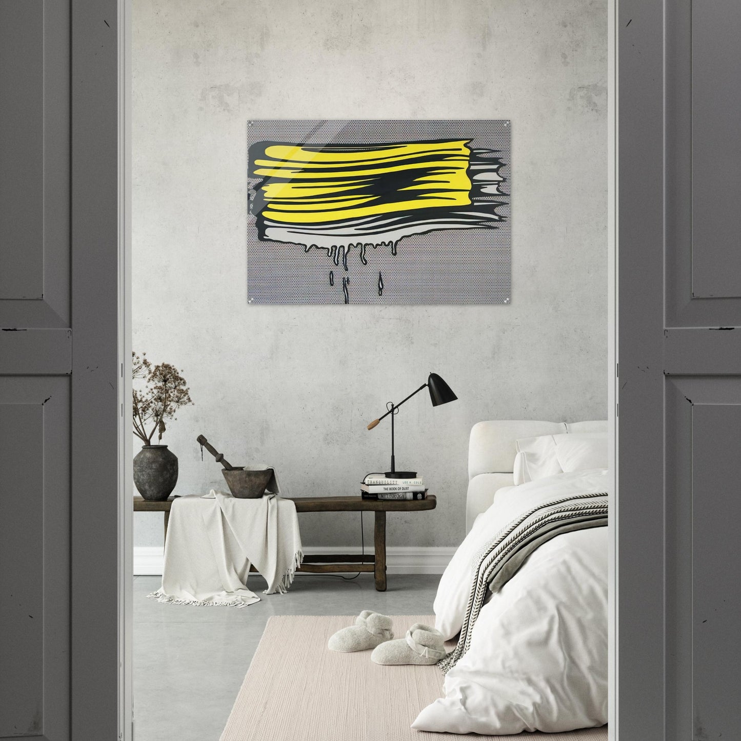 YELLOW AND WHITE BRUSHSTROKES 1965 - Roy Lichtenstein Acrylic Print - 70x100 cm / 28x40″ inches