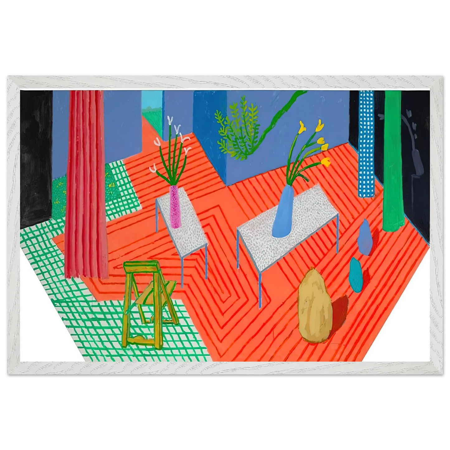 David Hockney - David Hockney Wall art - 70x100 cm / 28x40 inches - Premium Wooden Framed Poster With Fine Art Paper-canvas - Wood frame
