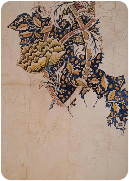 DESIGN FOR WINDRUSH PRINTED TEXTILE 1883 By William Morris Pack of 10 Post Cards | William Morris Post Cards | A6 (10.5 x 14.8 cm) - 4.1 x 5.8 inches