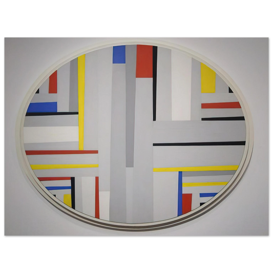 Fritz Glarner - Relational Painting, Tondo - Neoplasticism  75x100 cm / 30x40inches Fine Art Poster