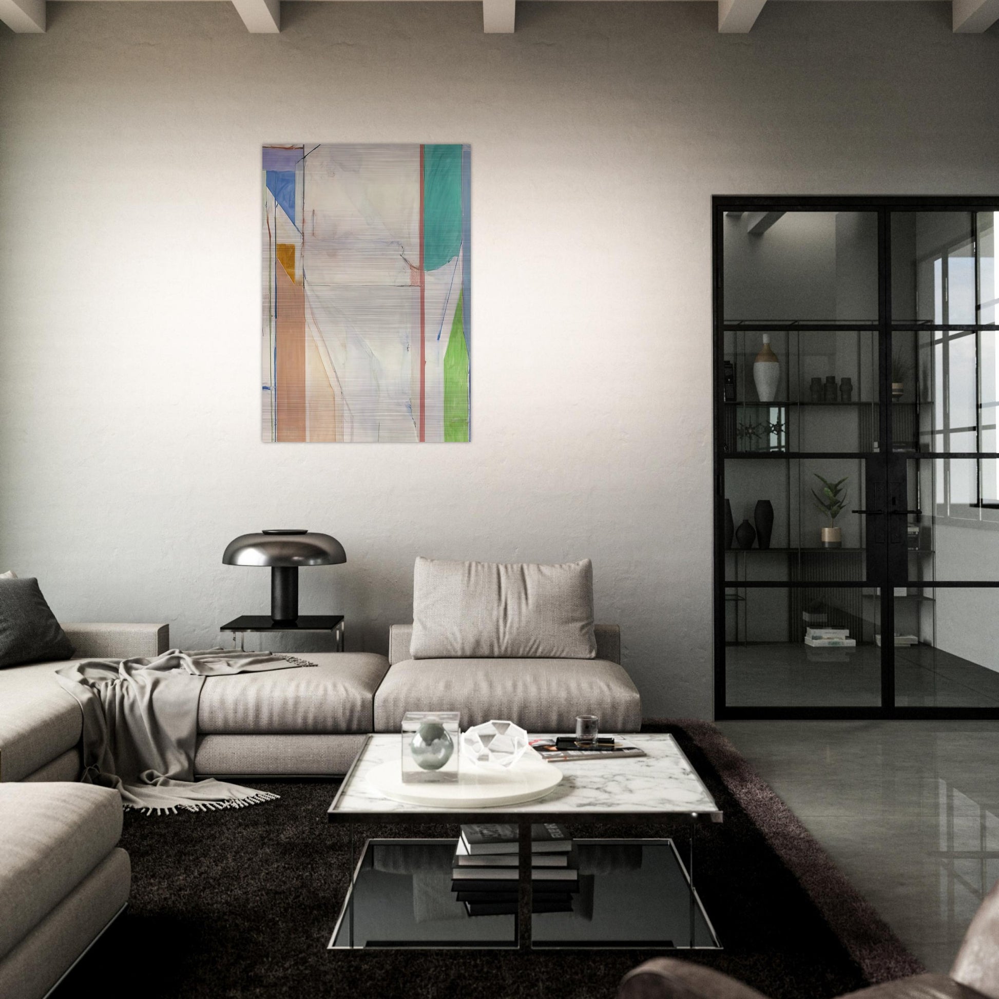 Ocean Park #43 - Richard Diebenkorn Brushed Aluminum Print - 70x100 cm / 28x40 inches | Richard Diebenkorn Aluminum Print | Richard Diebenkorn Prints