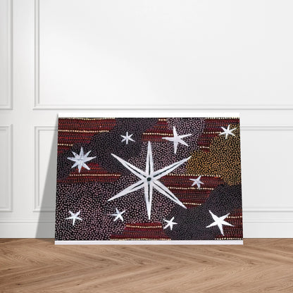 Rêve Etoile - 2001 - Clifford Possum Tjapaltjarri Brushed Aluminum Print - 70x100 cm / 28x40 inches | Clifford Possum Tjapaltjarri Aluminum Print | Clifford Possum Tjapaltjarri Prints