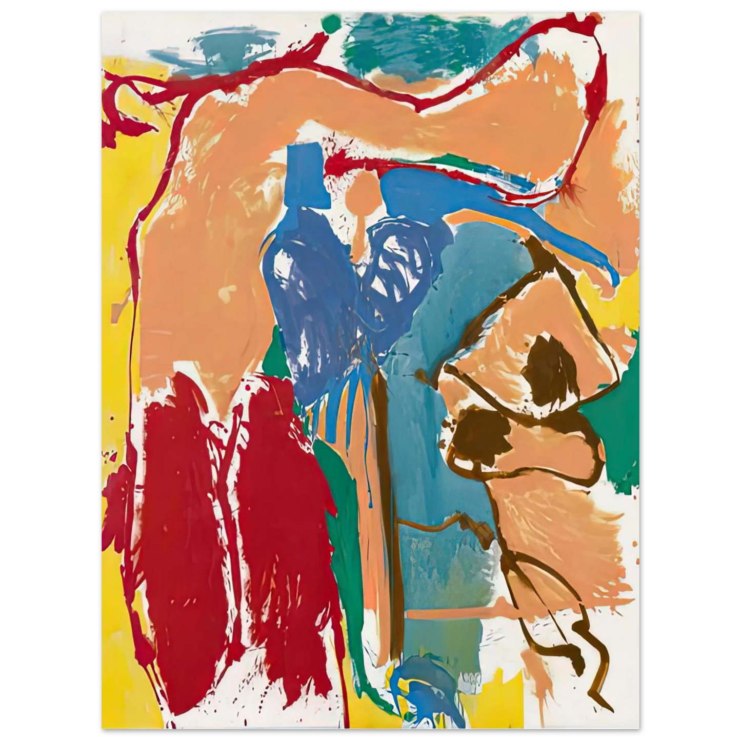 Helen Frankenthaler - Mediterranean Thoughts, 1960- Wall Art - 30x40 cm / 12x16 inches - Premium Wooden Framed Poster With Fine Art Paper-canvas - White frame