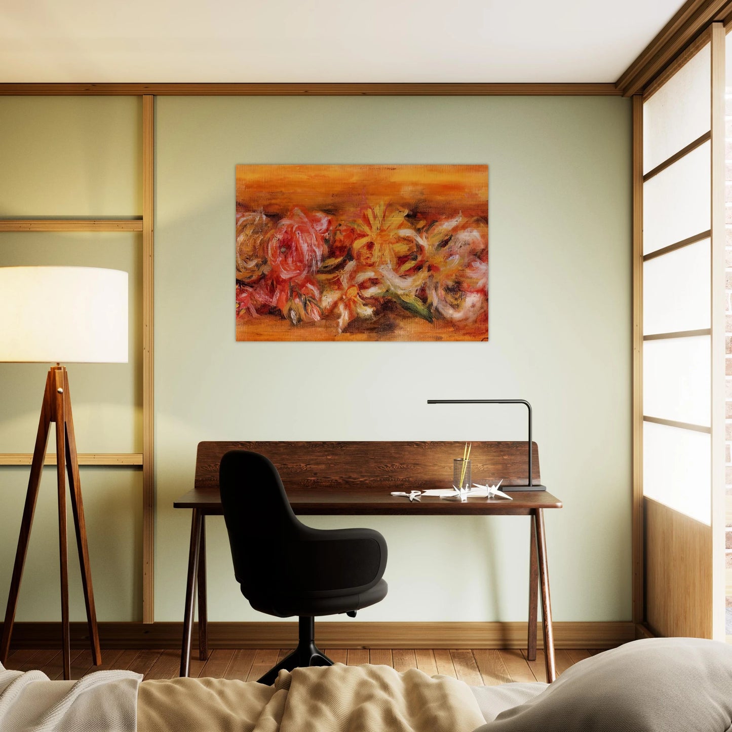 Garland of Flowers - Pierre-Auguste Renoir Brushed Aluminum Print - 70x100 cm / 28x40 inches | Pierre-Auguste Renoir Aluminum Print | Pierre-Auguste Renoir Prints